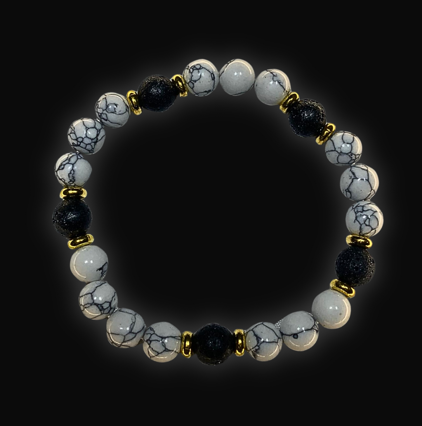Fashion Stone Bracelet Noir & Blanc