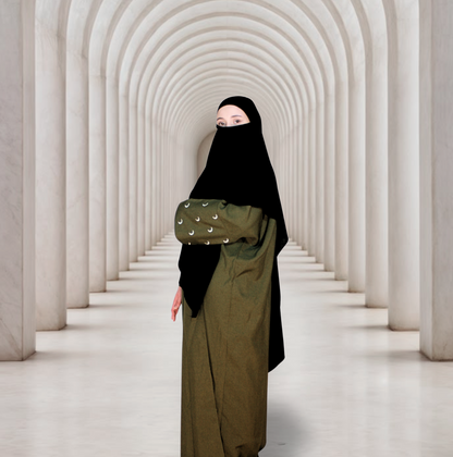 Moon Abaya Olive Green