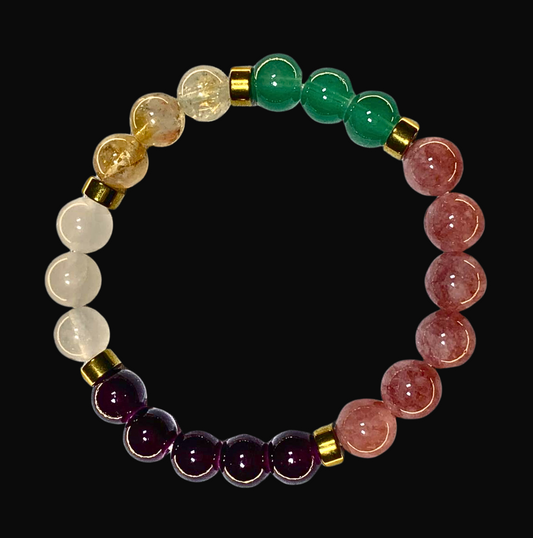 Jade Stone Bracelet Multicolor Gold